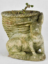 Planter, rabbit with basket, mid-century, 11¾"