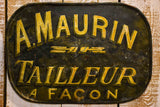 19th Century French sign from a Tailor's shop