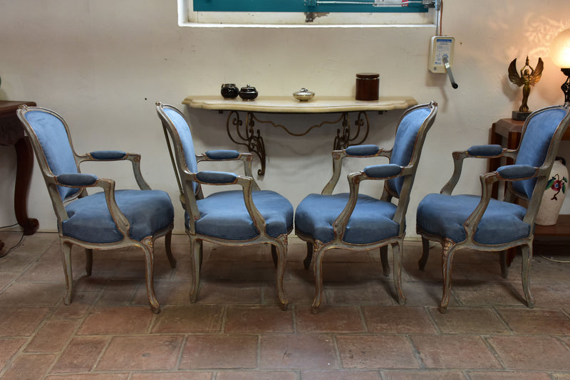 Four antique Louis XV armchairs