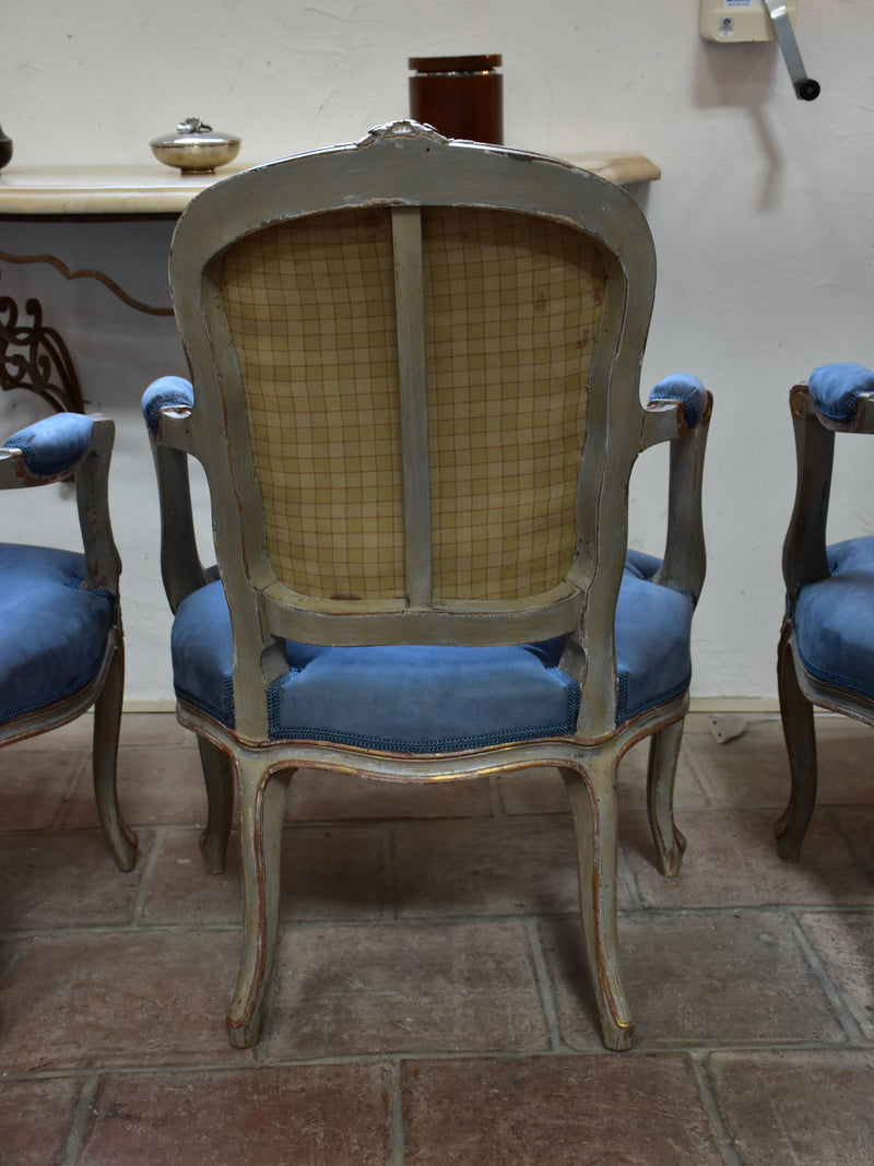 Four antique Louis XV armchairs