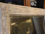 Painted white antique French mirror