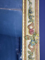 Floral adorned Italian antique mirror