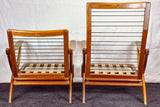 Two 1960's Scandinavian teak armchairs with ski shaped armrests