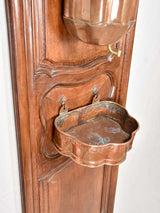 Louis XIV walnut boiserie panel with copper fountain and basin