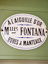 Antique French enamel sign - women's clothing boutique