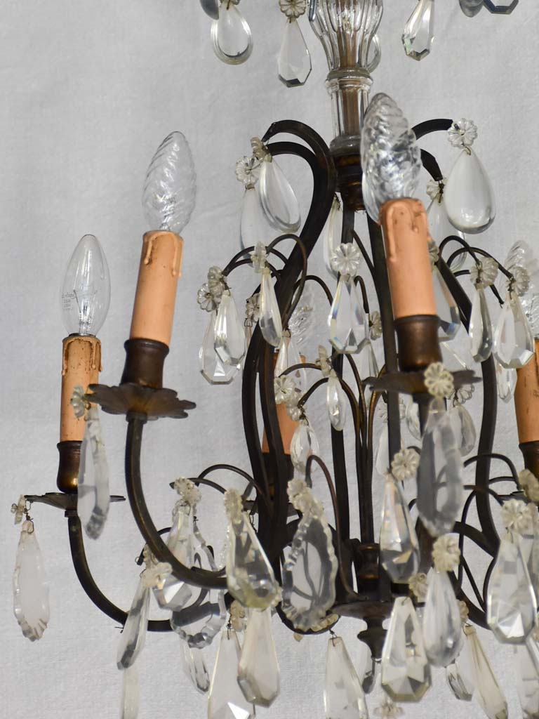 Small 6 light antique chandelier 24½"