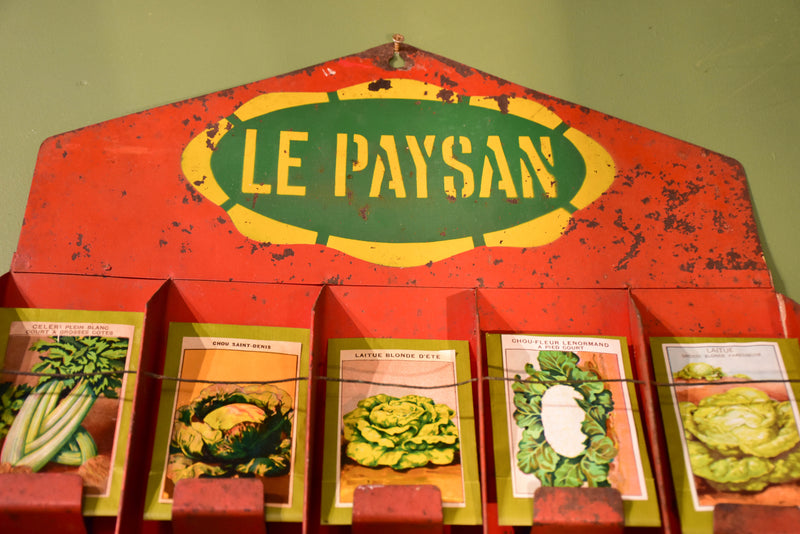Vintage Paysan seed rack from a garden nursery