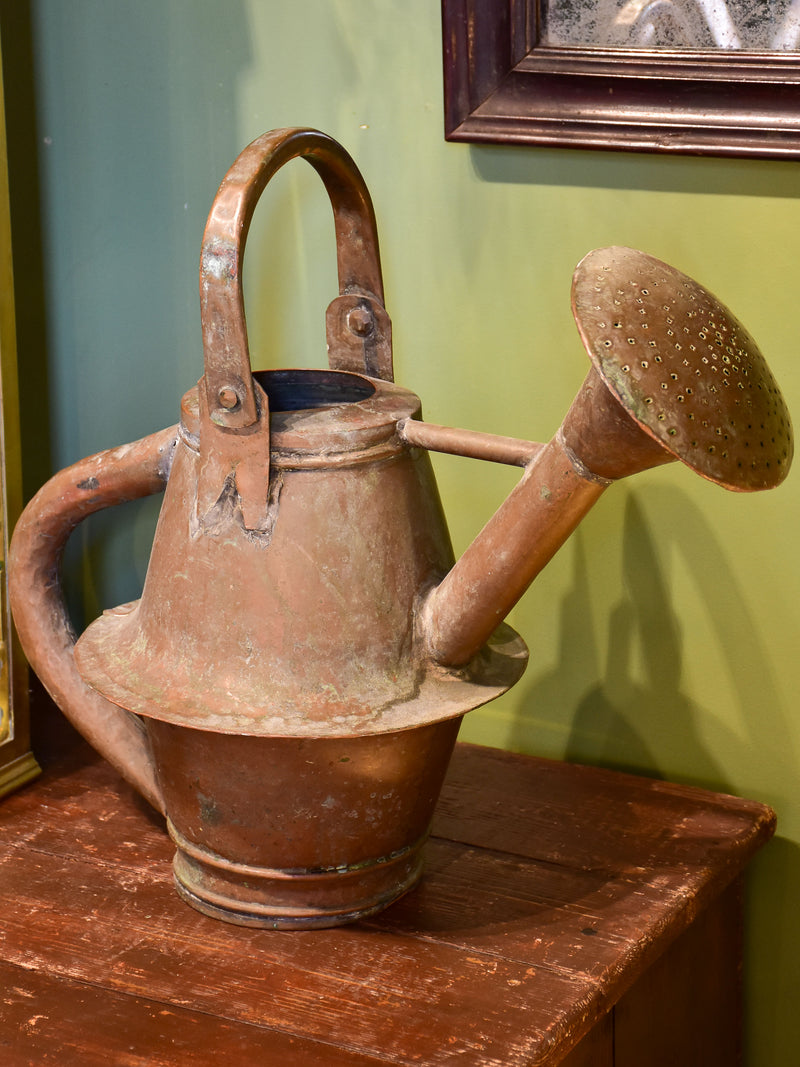 Antique French copper watering can