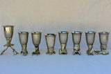 Set of six Mauro Manetti hunting trophy themed wine glasses