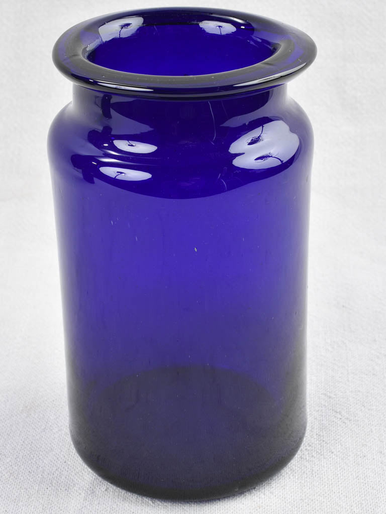 Pair of vintage cobalt blue apothecary jars 7½"