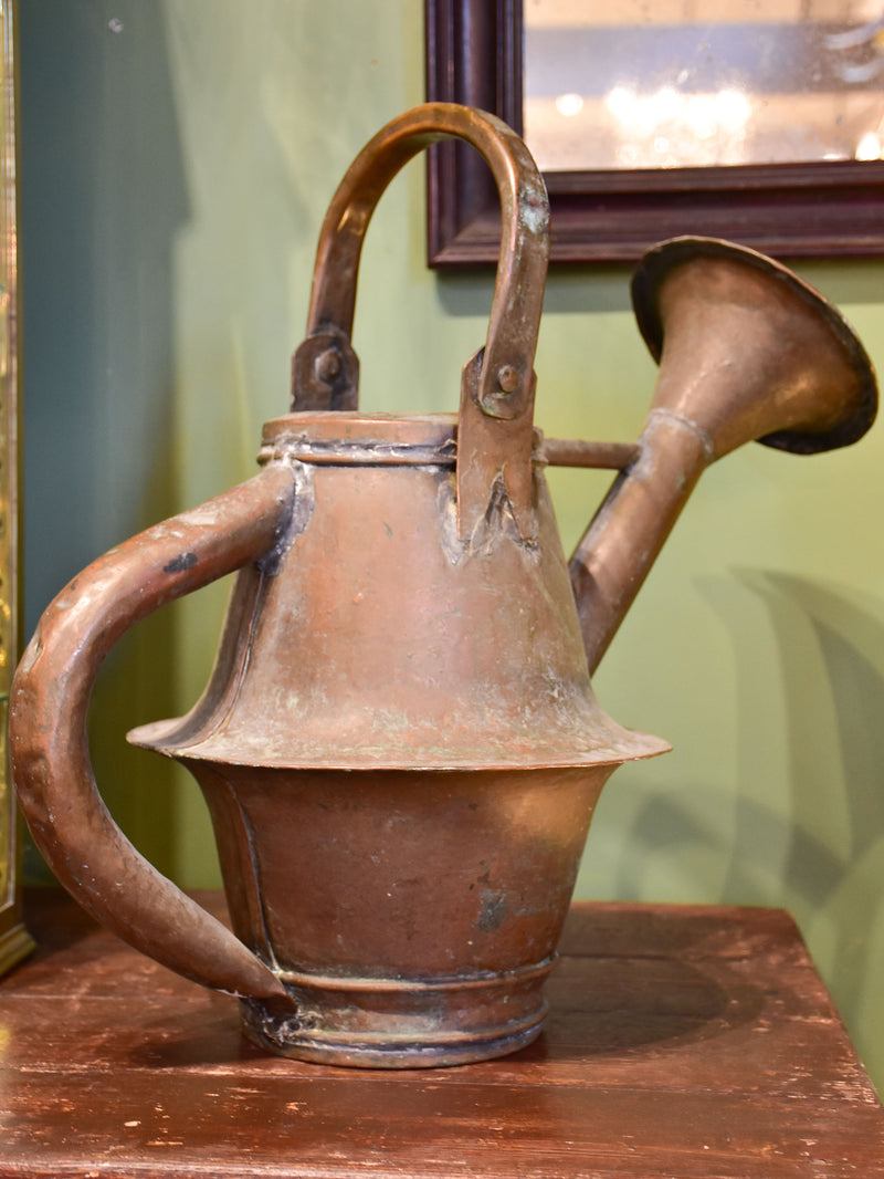 Antique French copper watering can