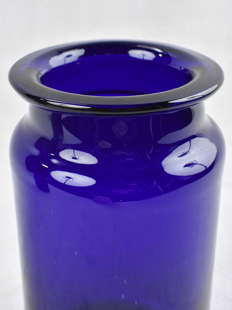 Pair of vintage cobalt blue apothecary jars 7½"