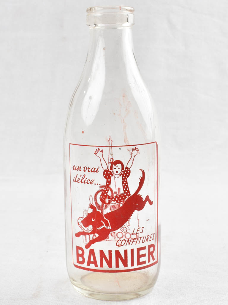 Vintage Bannier Glass Milk Bottle