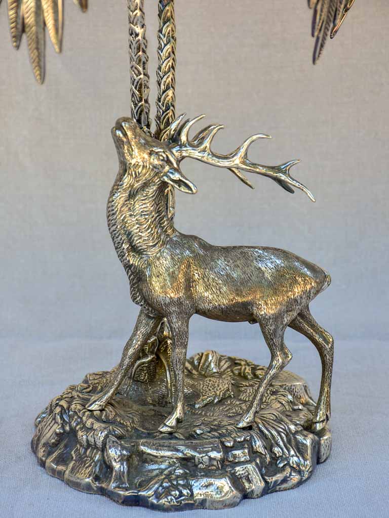 Spanish Valenti sculpture of an elk under trees 1970's - signed