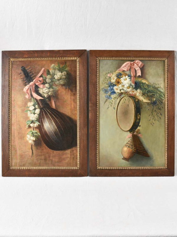 Antique musical still life paintings