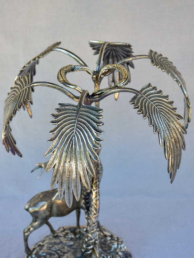 Spanish Valenti sculpture of an elk under trees 1970's - signed