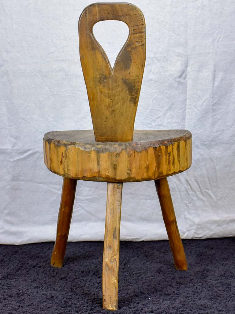 Antique milking stool with back deals
