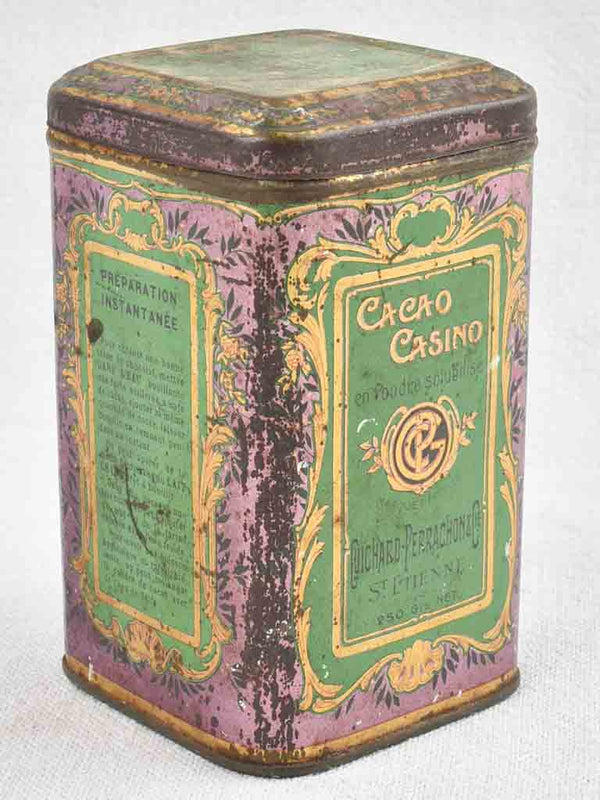 Small 1930's container for storing cocoa - Cacao Casino 5"