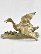 Delicate Bronze Bird Family Sculpture Mene