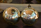 Pair of large mercury glass Christmas baubles for marriage