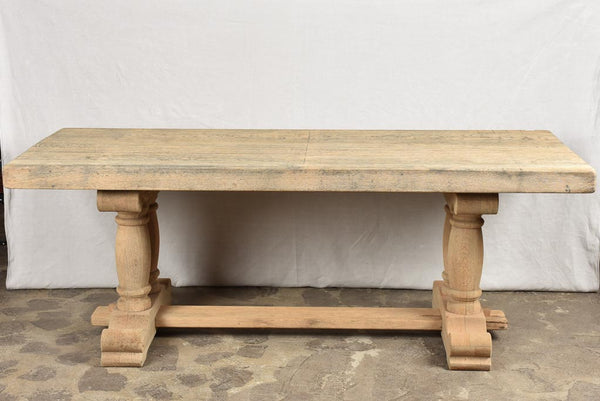 Large French oak farm table with twin legs 82" x 33¾"