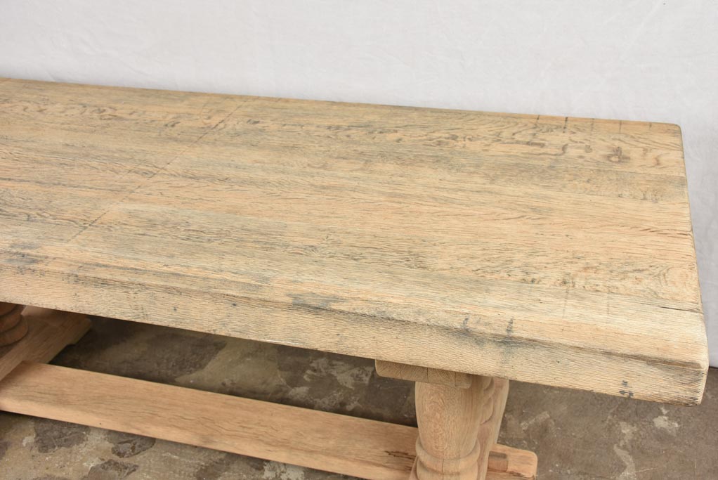 Large French oak farm table with twin legs 82" x 33¾"