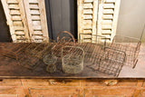 Assorted collection of 9 antique French wire baskets