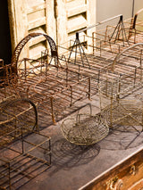 Assorted collection of 10 antique French wire baskets