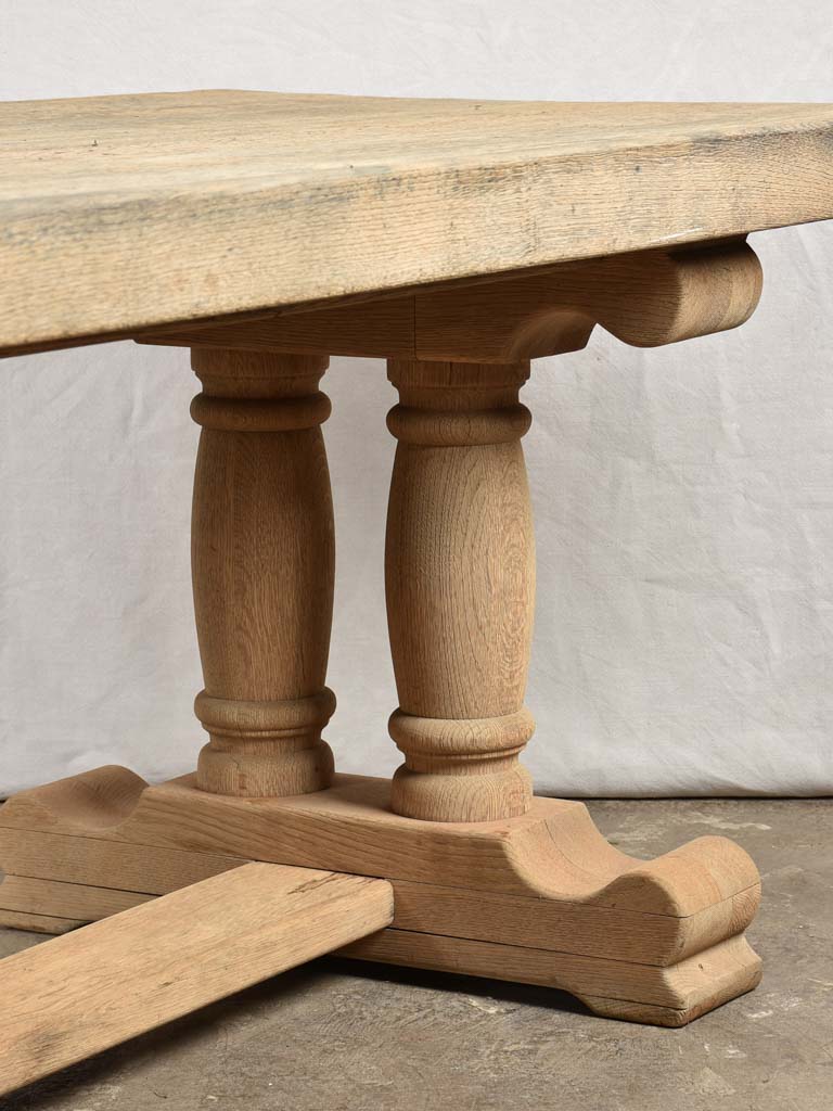 Large French oak farm table with twin legs 82" x 33¾"
