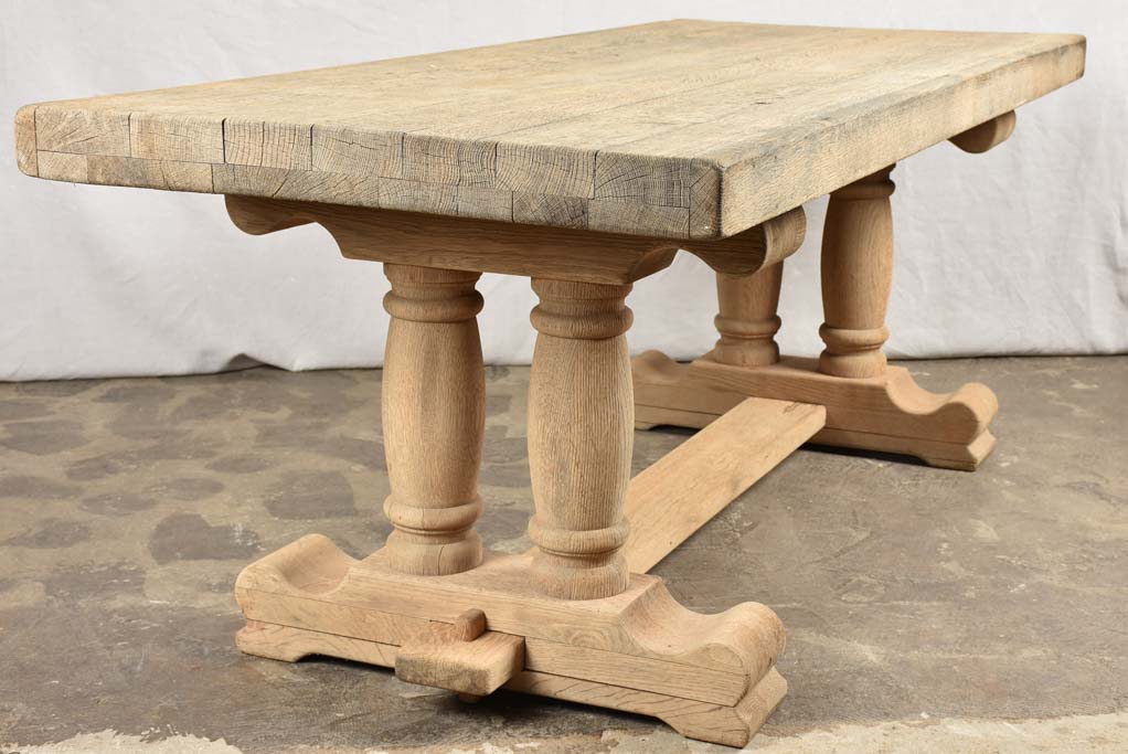 Large French oak farm table with twin legs 82" x 33¾"