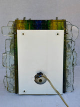 1960's multi-colored brutalist glass wall sconce "Chartres" by Willem Van Oyen for Raak 9"