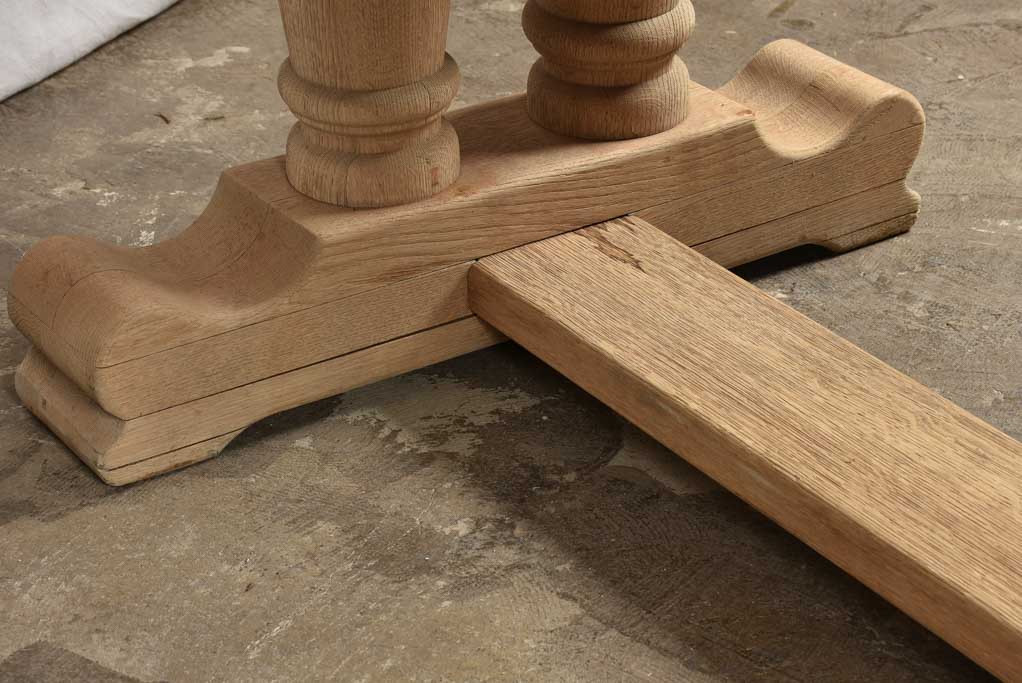 Large French oak farm table with twin legs 82" x 33¾"