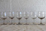 Collection of six antique French wine glasses