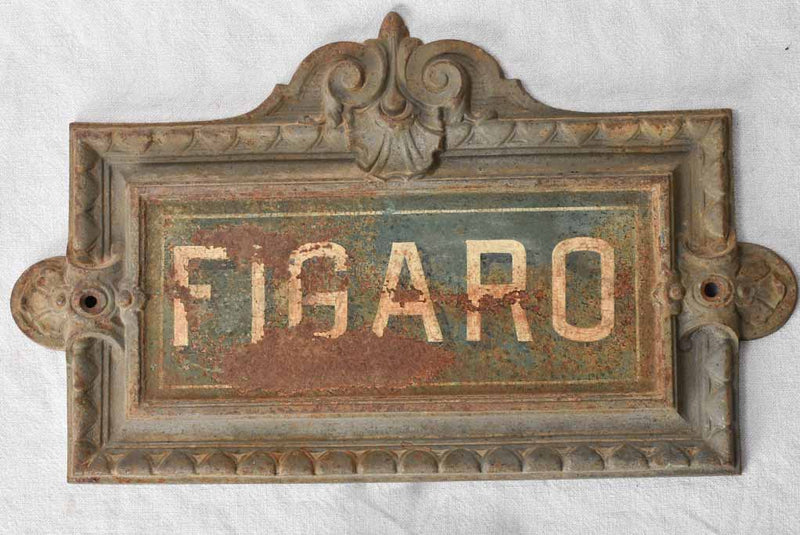 2 horse name plates Figaro & Cora 19th century 11½" x 19"