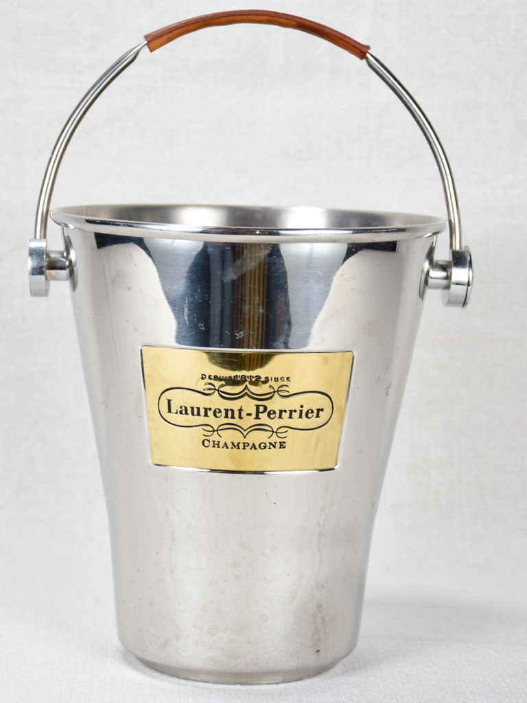Laurent Perrier ice bucket with leather handle