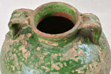 Large water pot with rustic green glaze, 19th century 14¼"