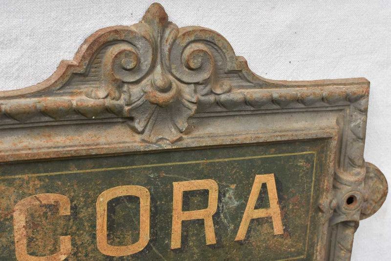 2 horse name plates Figaro & Cora 19th century 11½" x 19"