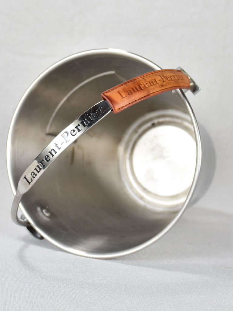 Laurent Perrier ice bucket with leather handle