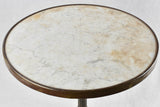 Round 1950's bistro table with white Carrara marble and a cast iron base 28¼"