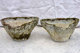 Pair of weathered 1960's garden planters with curved edges
