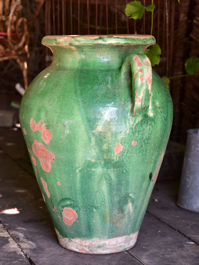 Large green glazed pot from Languedoc-Roussillon