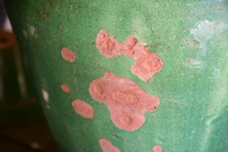 Large green glazed pot from Languedoc-Roussillon