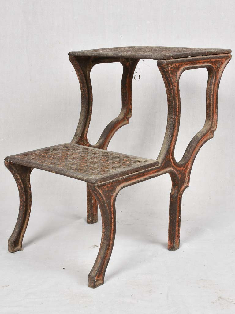 19th century cast iron Italian industrial step with red patina 24"