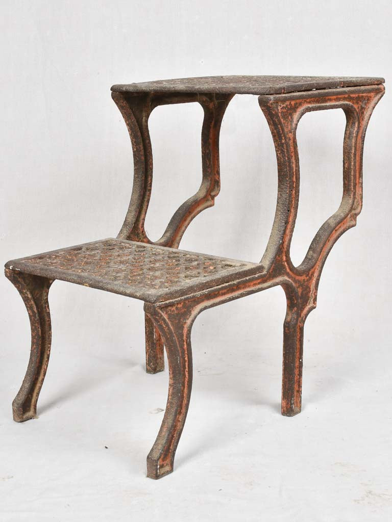 19th century cast iron Italian industrial step with red patina 24"