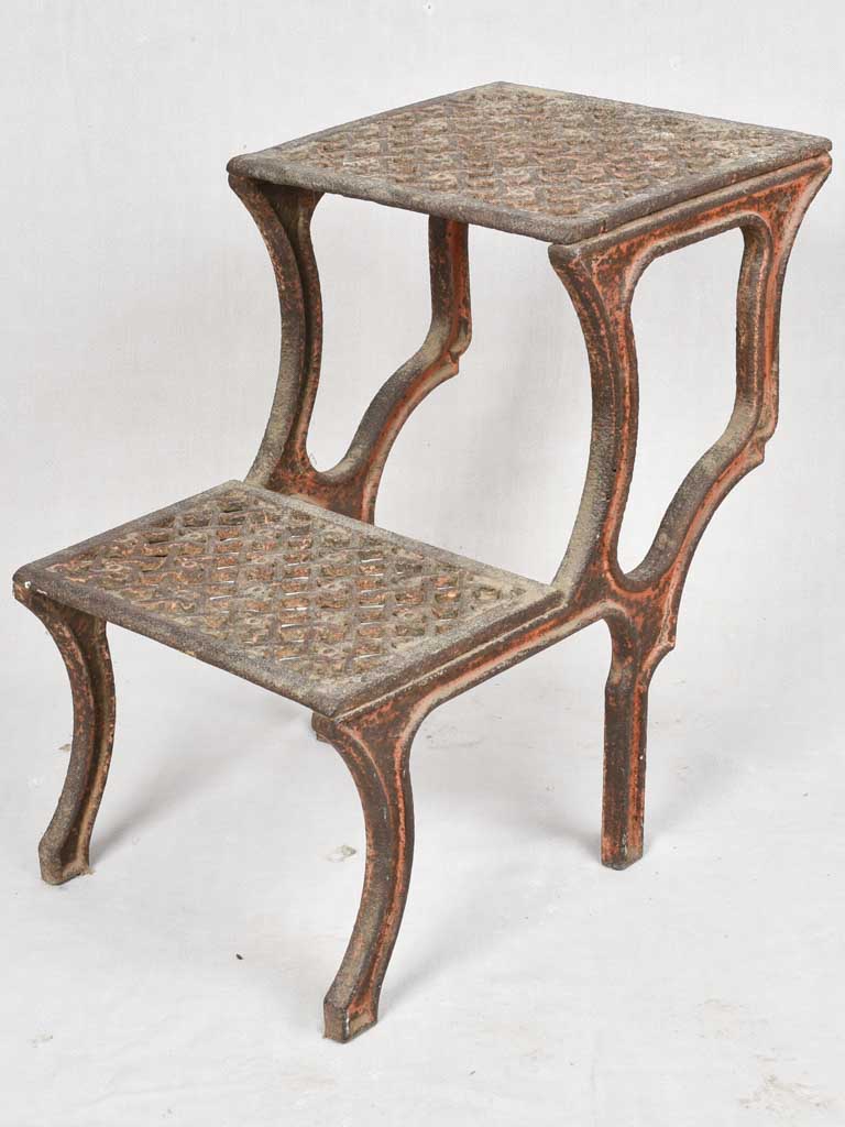 19th century cast iron Italian industrial step with red patina 24"