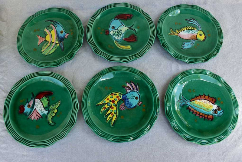 1960's seafood service from Vallauris - hand painted and signed