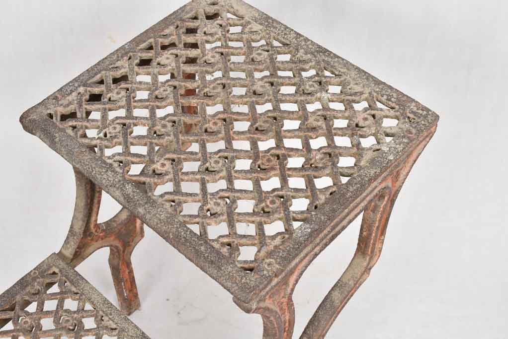 19th century cast iron Italian industrial step with red patina 24"