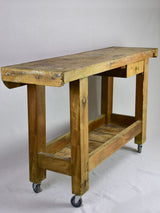 Antique French wooden carpenter's workbench