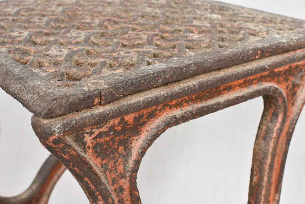 19th century cast iron Italian industrial step with red patina 24"