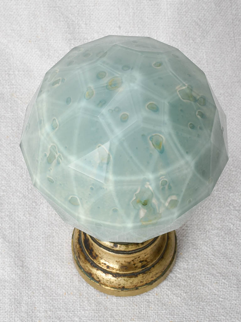 19th-century faceted French balustrade ball 6¾"
